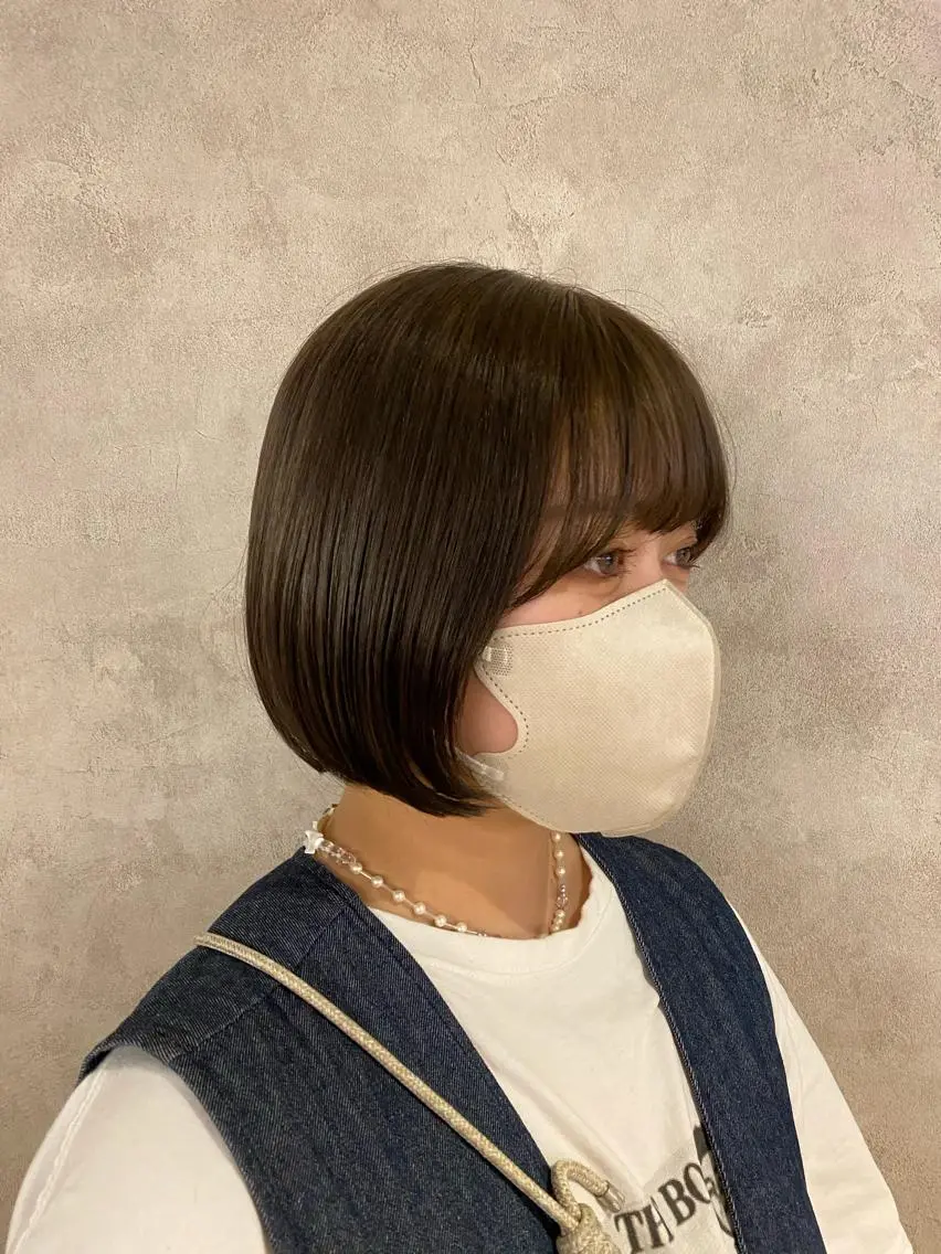 ミディアム カット ヘアカラー トリートメント stylist トモヤのヘアスタイル