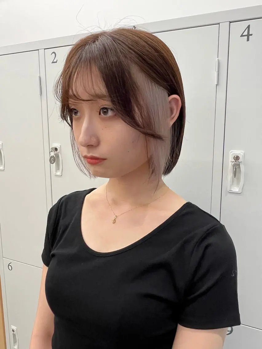 ショート カラー カット ヘアカラー トリートメント ヘアセット 🎀透明感 カラー🎀ミズキのヘアスタイル