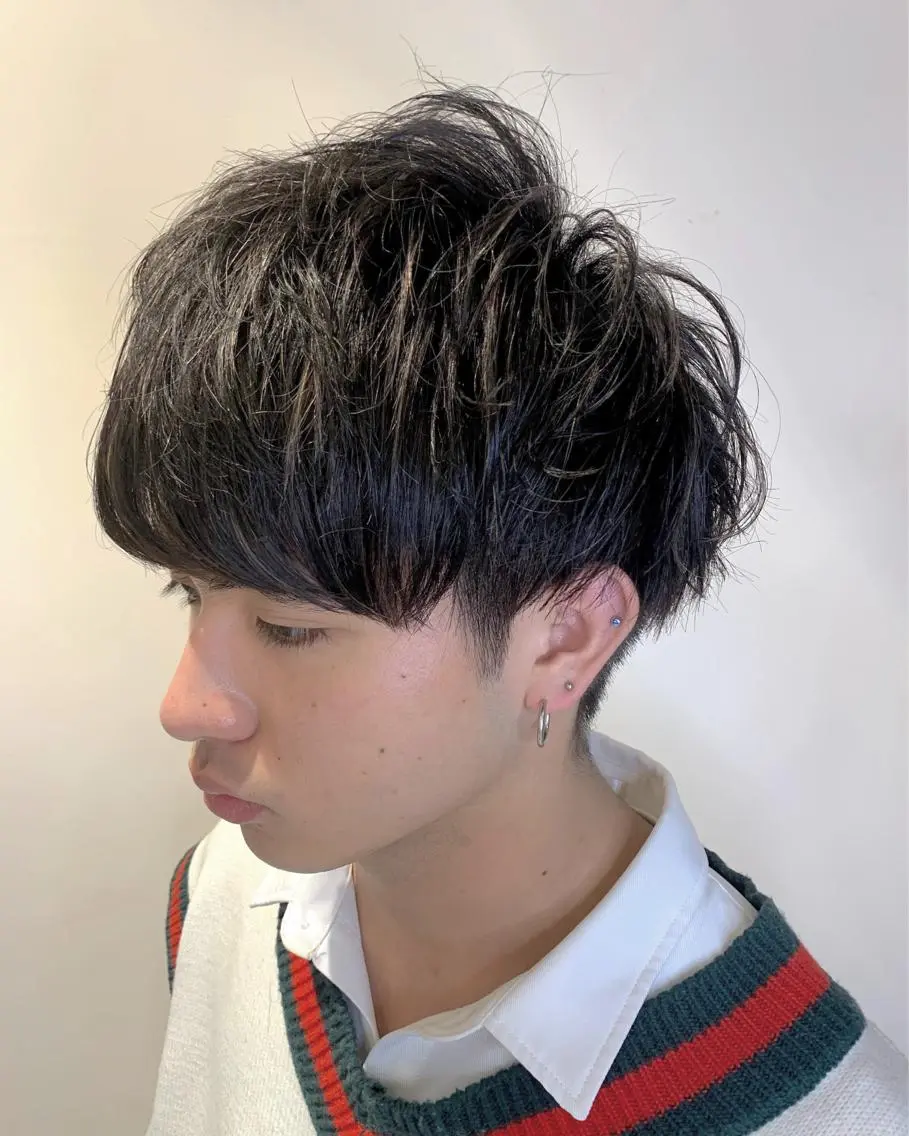 カラー メンズ レイヤー🇰🇷小顔 見せ顔周り💕トモミのヘアスタイル