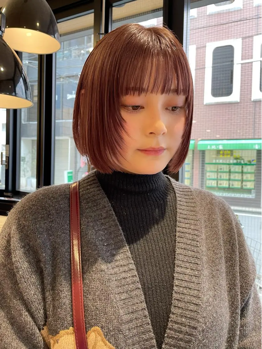 ミディアム カラー ブラウンカラー ピンクカラー ピンクブラウン カット ヘアカラー トリートメント haru/レイヤー/ ウルフのヘアスタイル