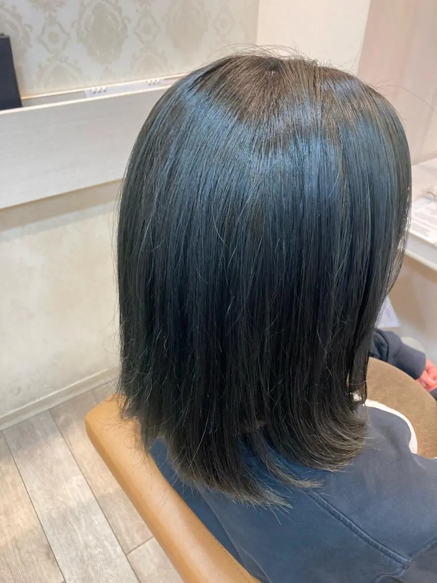 ミディアム カラー ブリーチ 透明感カラー ハイトーンカラー waRin syamp&headのヘアスタイル