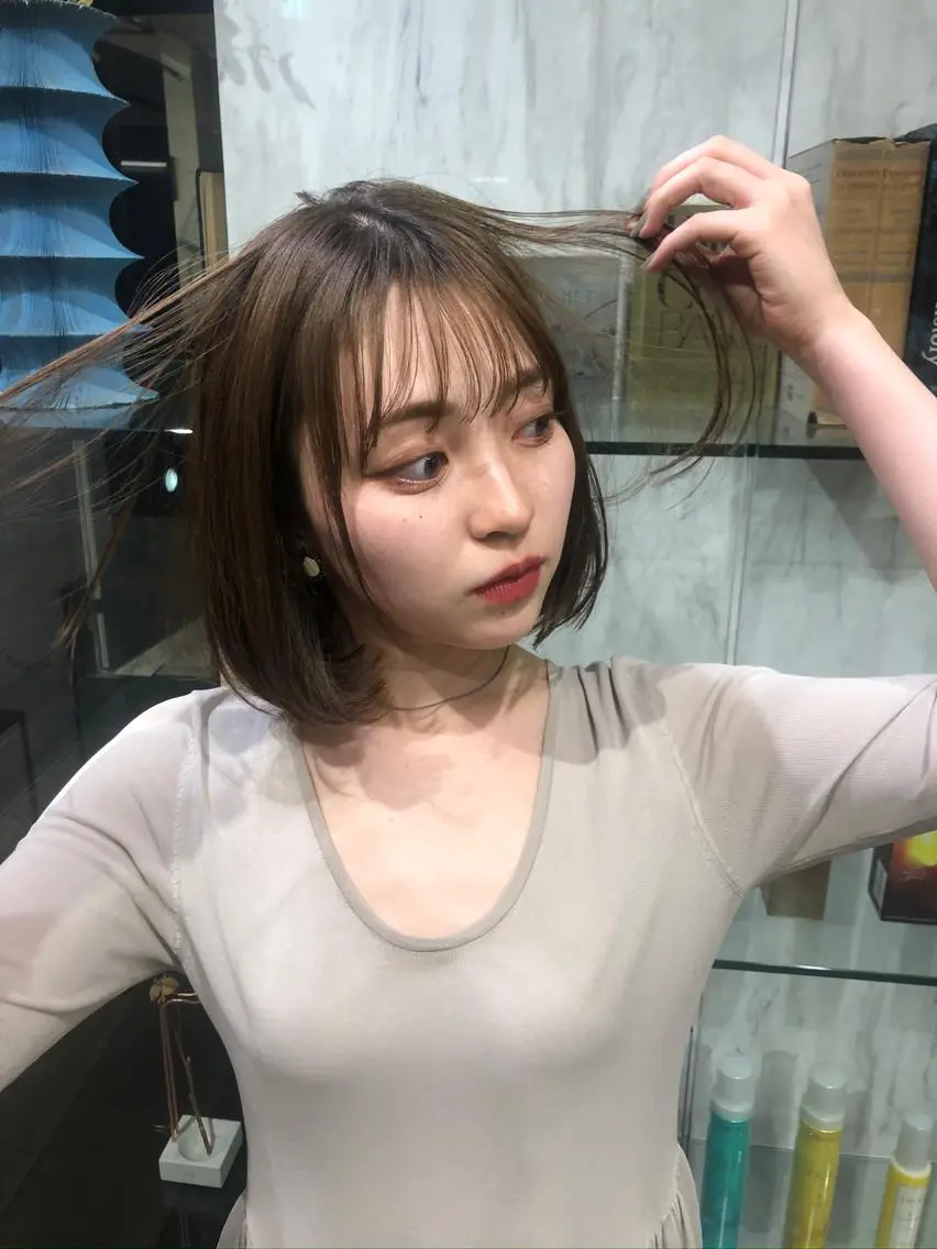 ショート ボブ レイヤー特化/小顔顔 周り/セノ/表参道のヘアスタイル