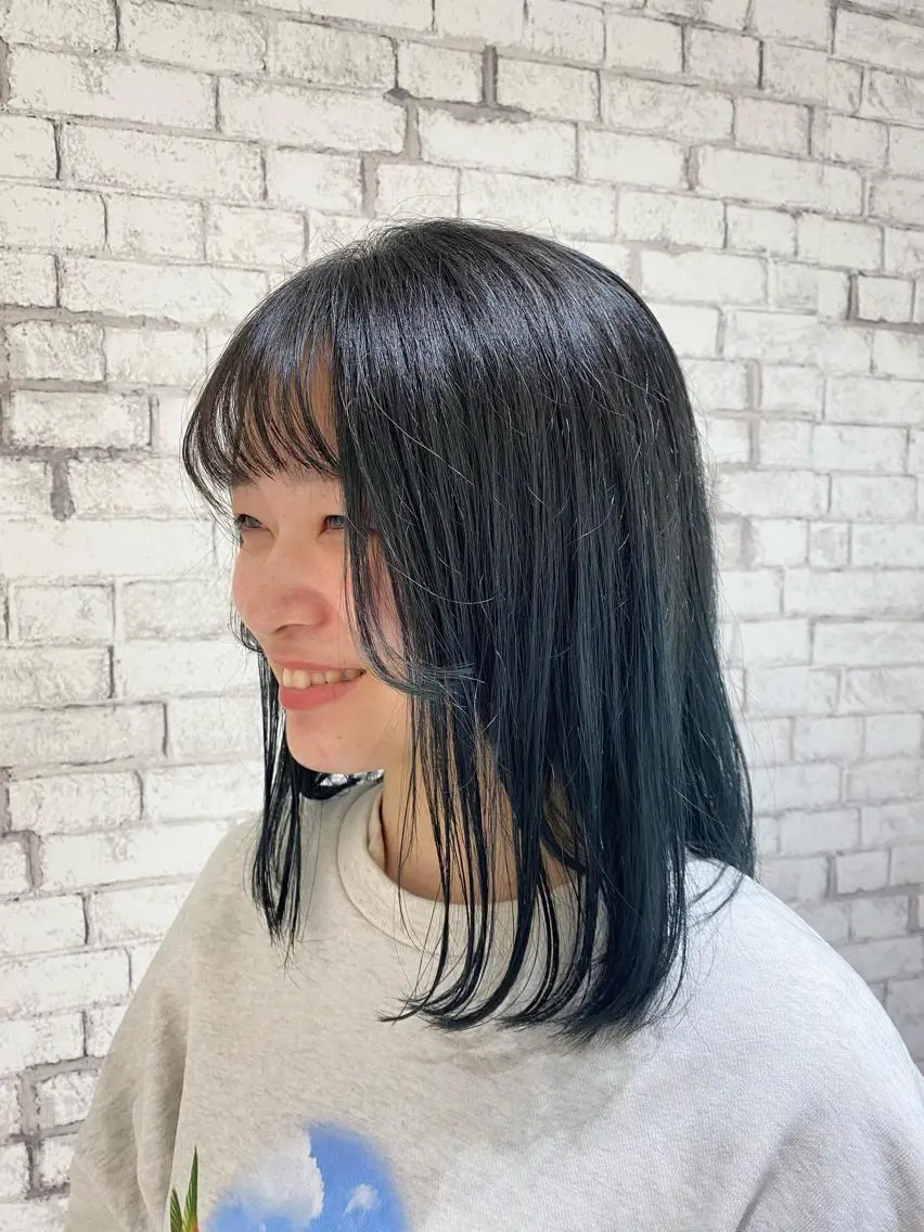 ミディアム カラー ヘアアレンジ カット ヘアカラー ブリーチなし艶カラー 東家のヘアスタイル