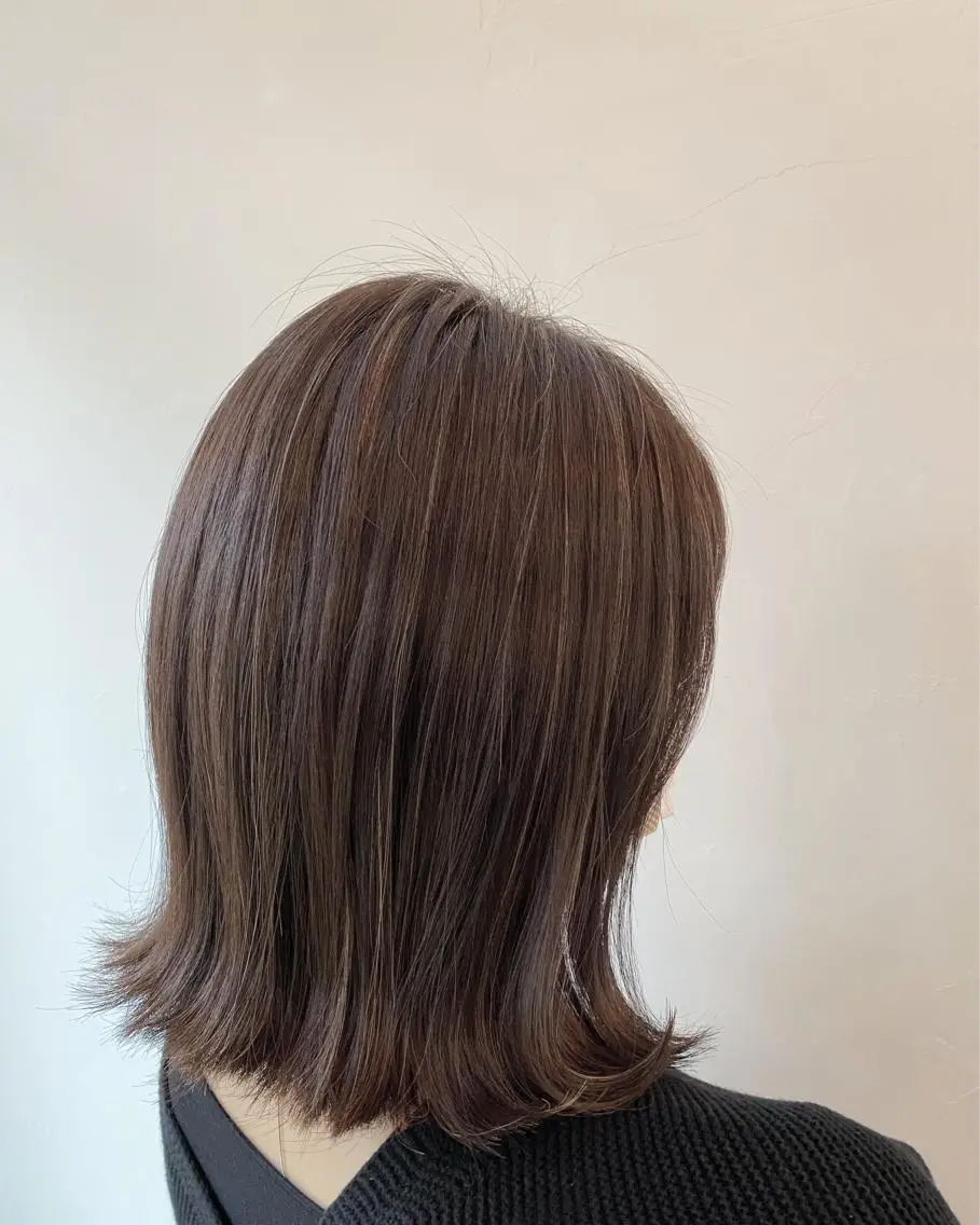 ミディアム カット ヘアカラー トリートメント ヘアーサロン アルカンシエルのヘアスタイル