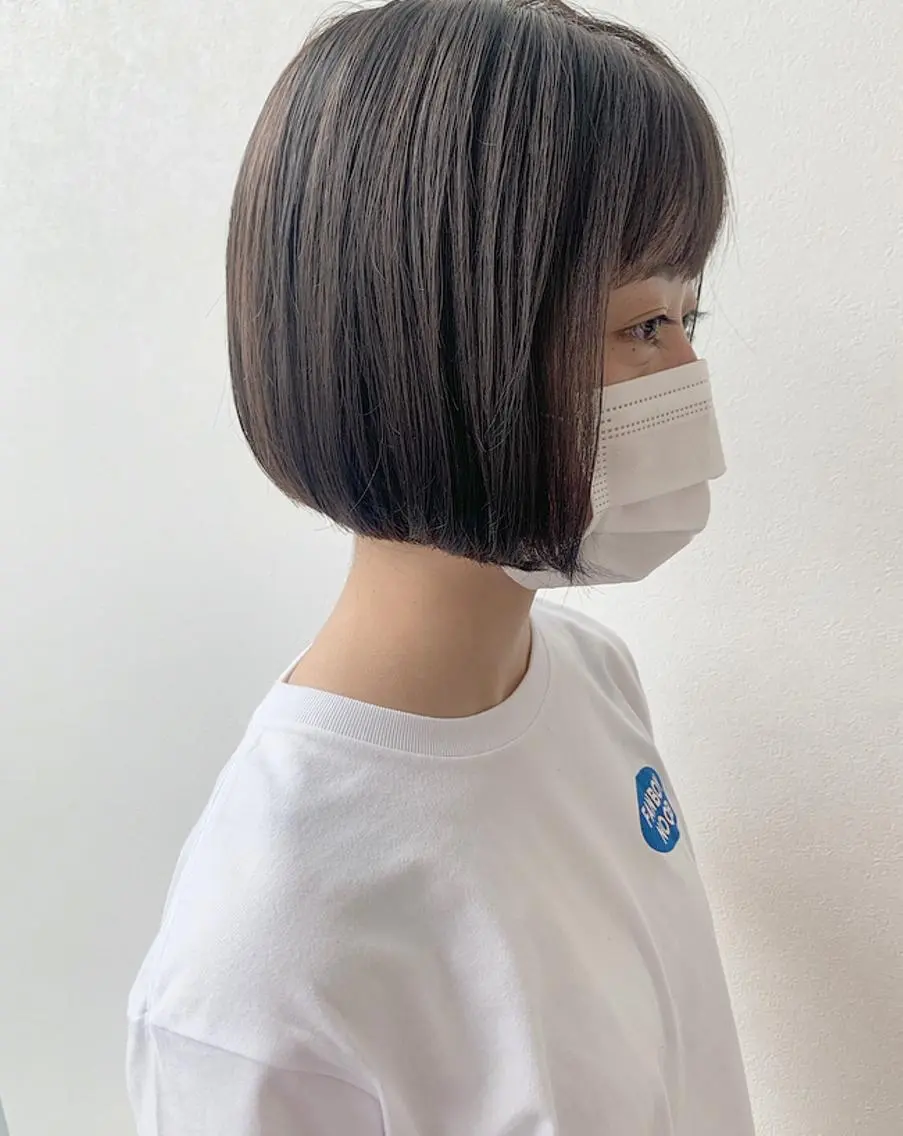 ショート カラー アッシュ アッシュグレー アッシュグレージュ グレージュ ボブ ヘアカラー トリートメント 透明感♡︎♡︎ 佐々木早苗のヘアスタイル