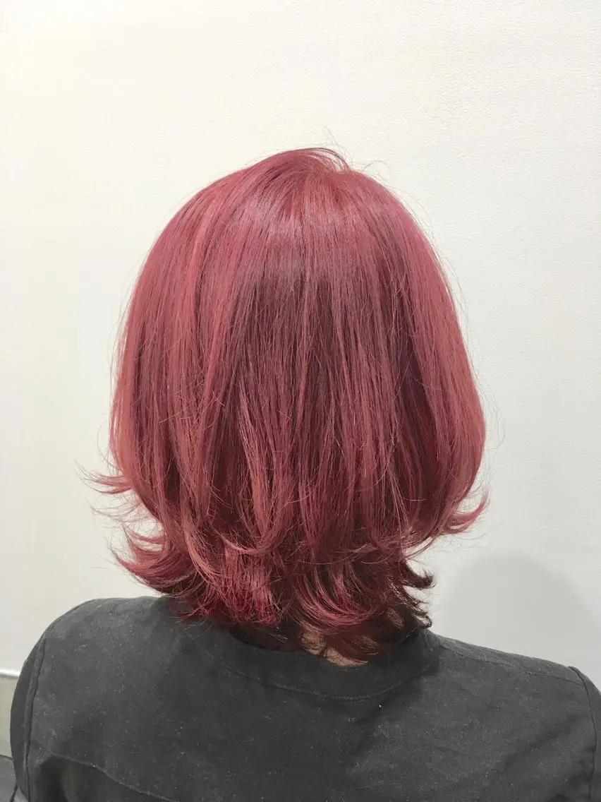 ショート カラー レッドカラー バイオレットカラー ヘアカラー トリートメント ヘアセット yoshi ☆のヘアスタイル
