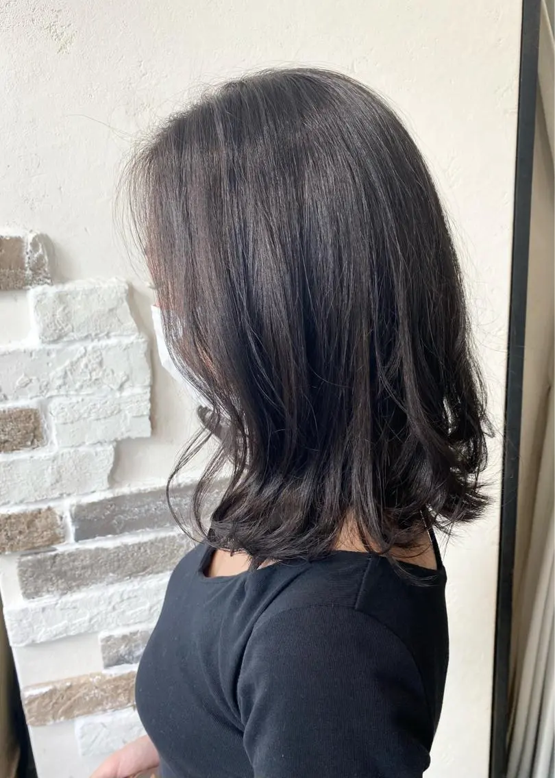 ミディアム カラー ショート　縮毛矯正 レイヤー🌿FUKUのヘアスタイル