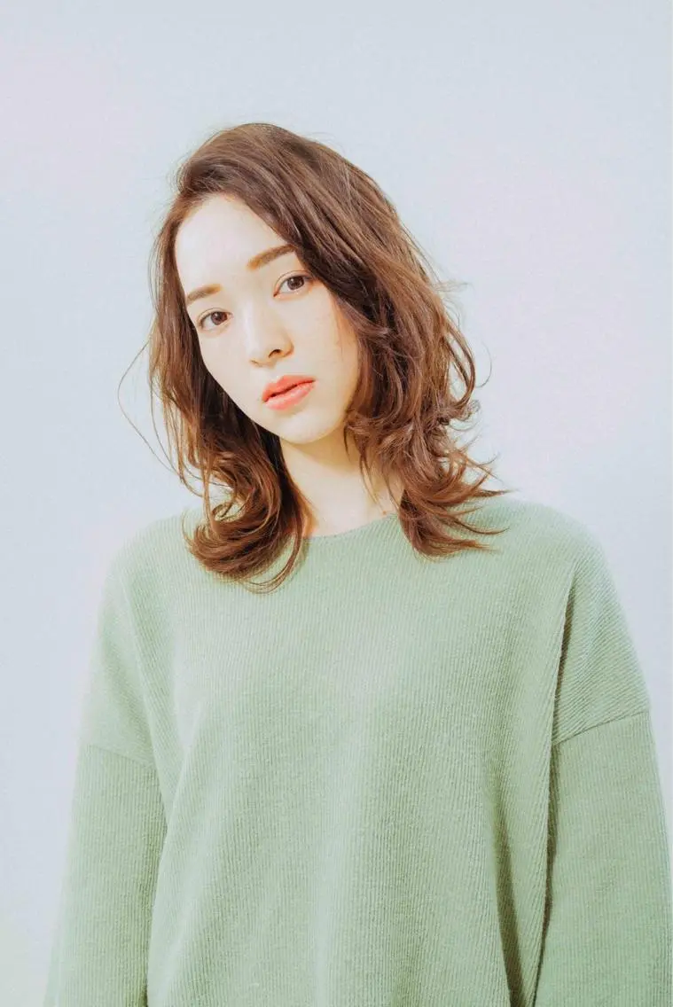 ミディアム カラー パーマ ヘアアレンジ メンズ キッズ ネイル マツエク・マツパ メンズウルフカット アディクシーカラー 透明感カラー ボブ ウルフカット 藤井 仁紀のヘアスタイル