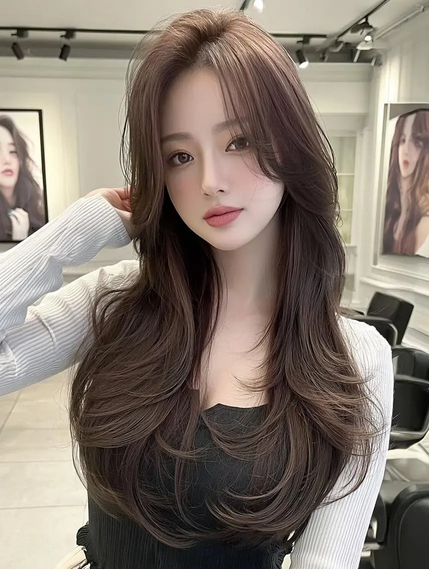 ロング カット ヘアカラー 林朱里/束間まつげ /レイヤーカット🌹のマツエク・マツパデザイン