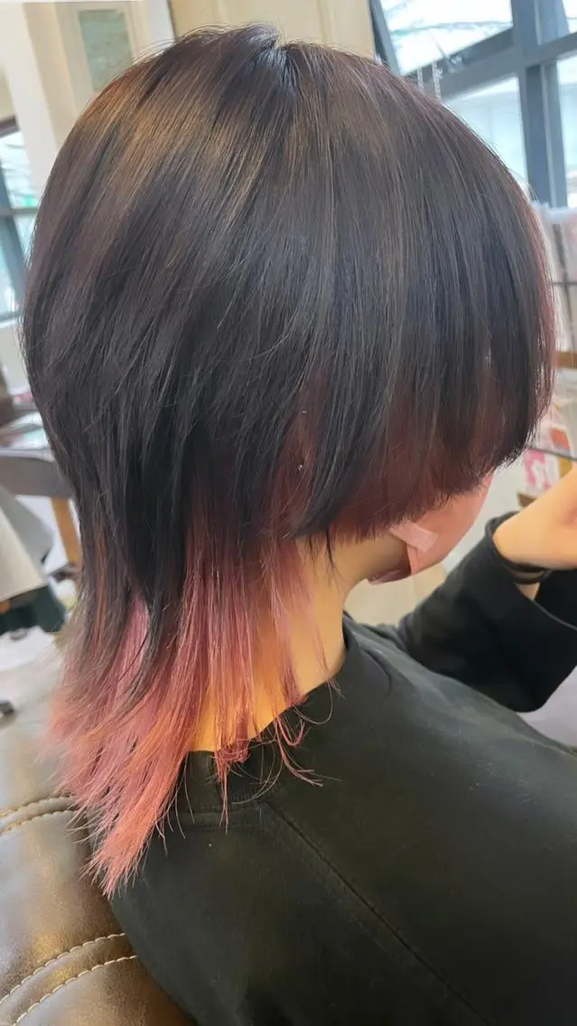 ミディアム カット ヘアカラー トリートメント ウルフカット/ボブ りなのヘアスタイル