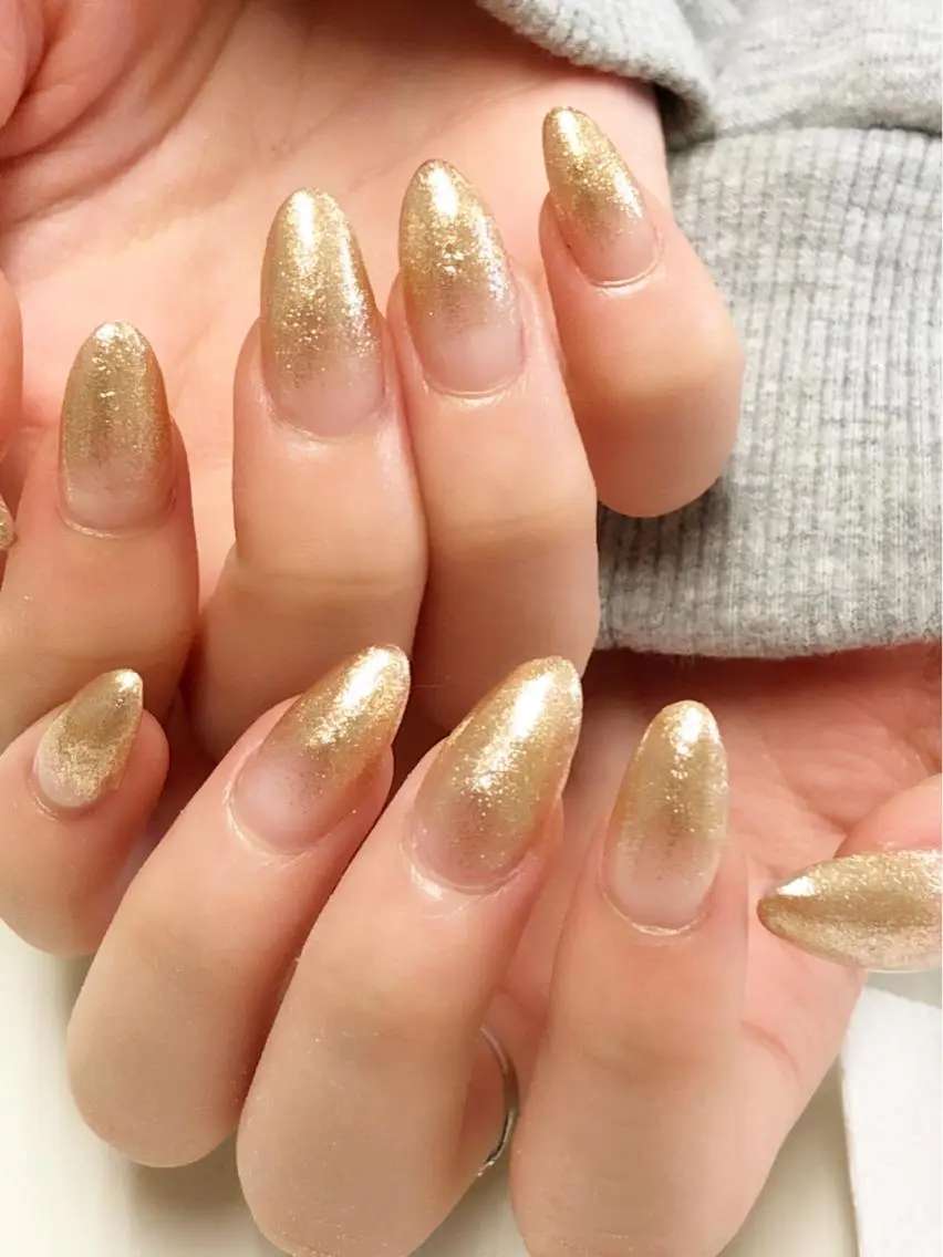 ネイル グラデーション ラメ(グリッター) ラメグラデーション スカルプネイル KIREIE NAILSのネイルデザイン