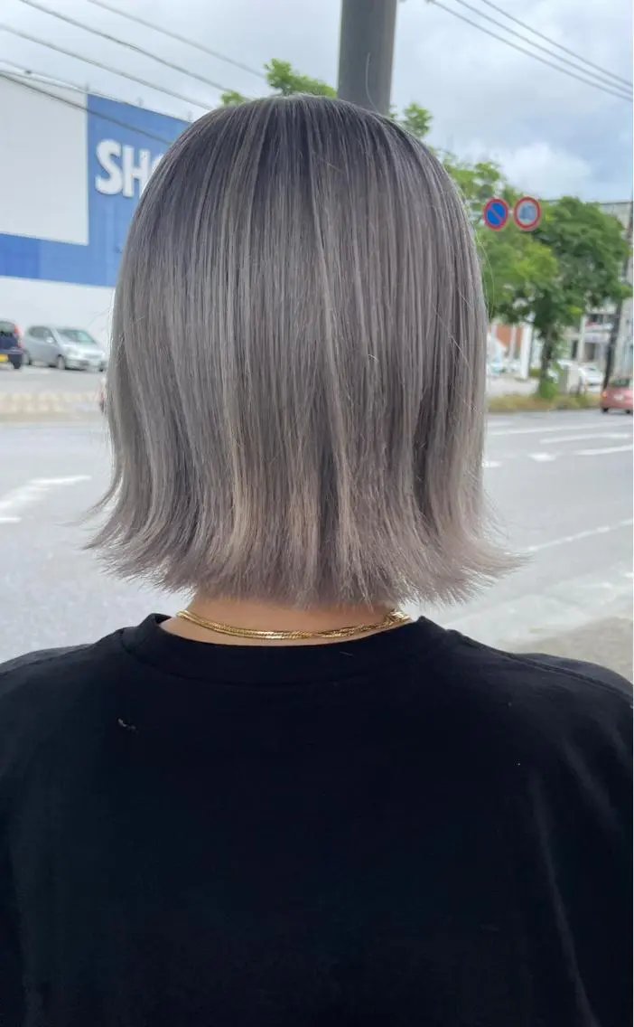 ショート ボブ andKおもろまち店 艶ダブルカラー✨のヘアスタイル