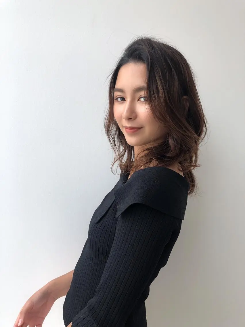 ミディアム パーマ 前髪の割れ癖を治す プロ✂️ヒロのヘアスタイル