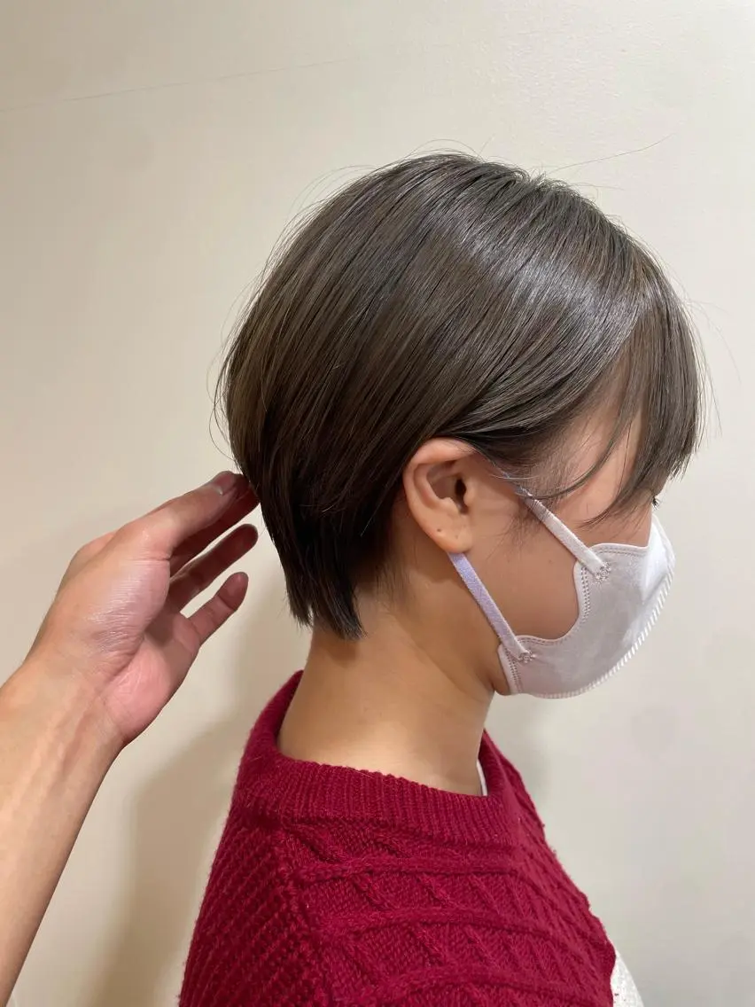 ショート カラー グレージュ ショートヘア カット パーマ トリートメント レイヤー/似合わせ TAKUYAのヘアスタイル