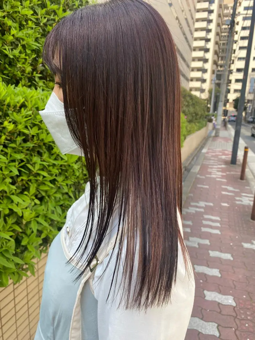 ロング カラー ブリーチ グレージュ ラベンダーカラー ラベンダーグレージュ ラベンダーグレー SAKI サキのヘアスタイル