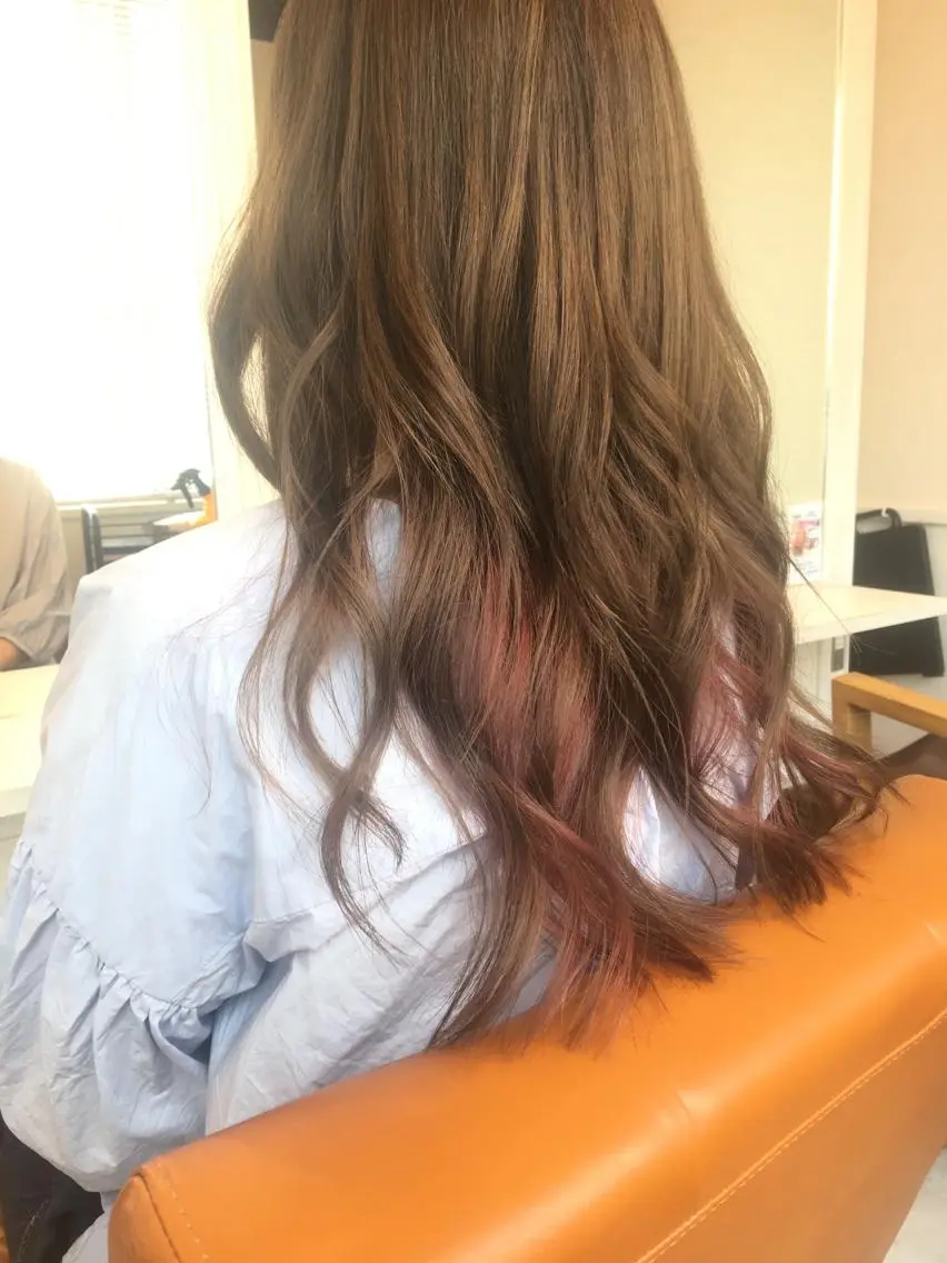 セミロング カラー アッシュ インナーカラー ピンクカラー 美髪・艶髪特化美容師 RYOJIのヘアスタイル