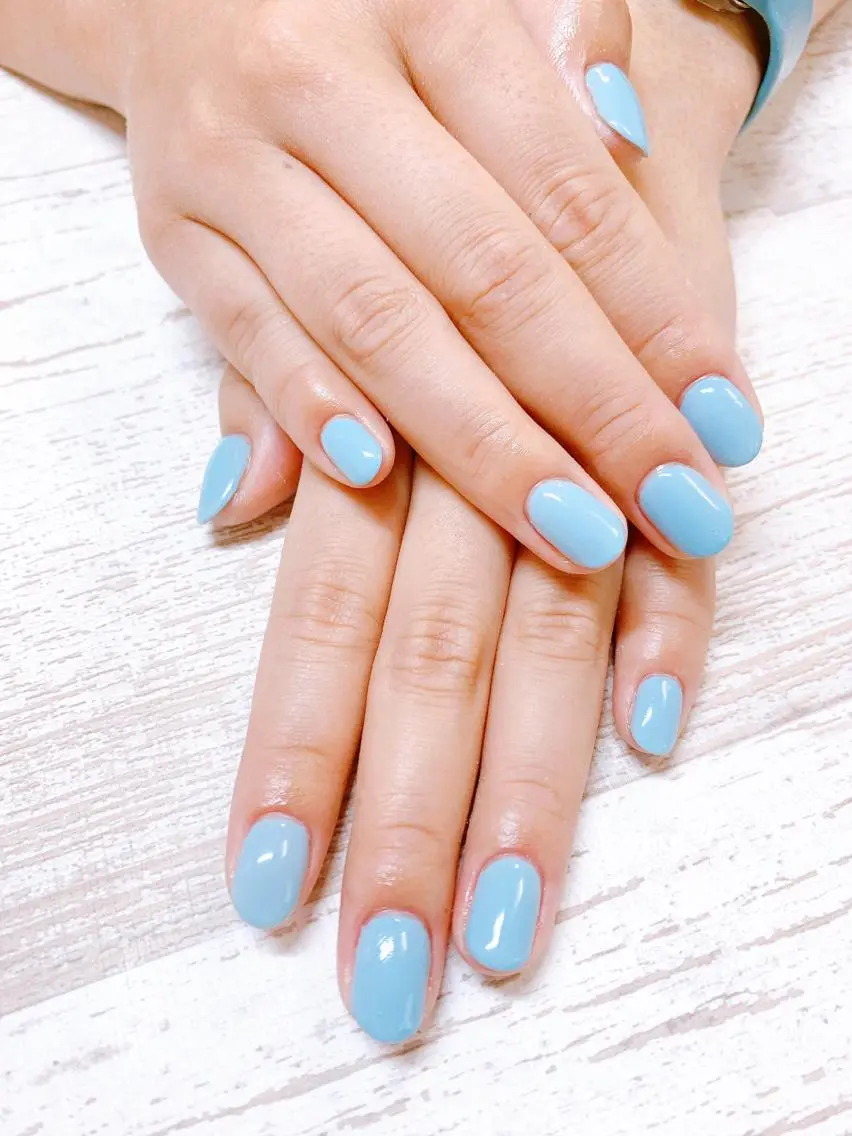 ネイル 水色 ハンドネイル Story nail Sakuraのネイルデザイン