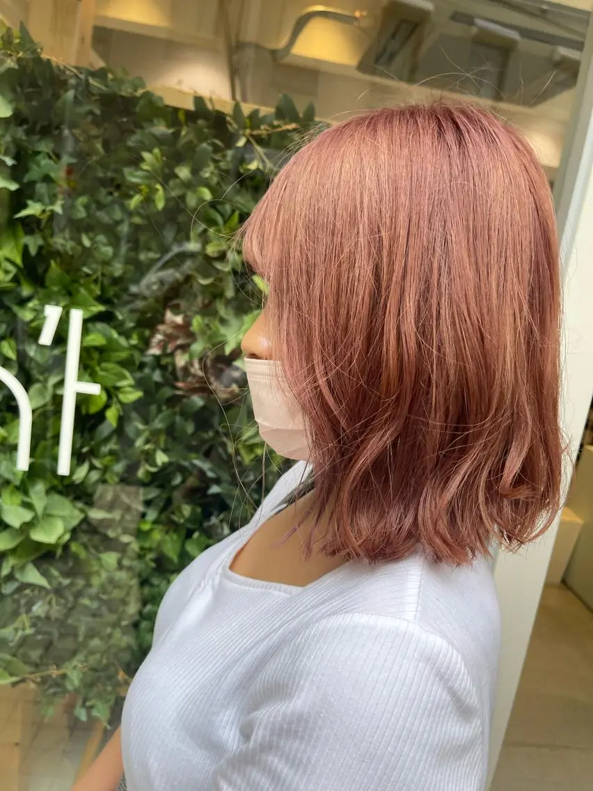 ミディアム カット ヘアカラー トリートメント 山本 舜也のヘアスタイル