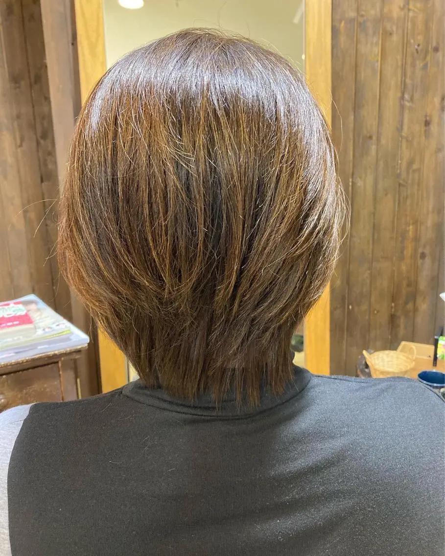 ミディアム 縮毛矯正 縮毛矯正 ルミ エールのヘアスタイル