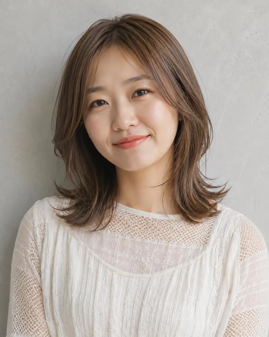ミディアム 女性カット&カラー モデル⭐️大坂望心のヘアスタイル