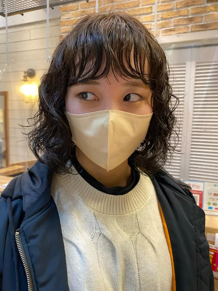 ミディアム パーマ ミディアムパーマ ニュアンスパーマ 🌸透明感艶 カラー🌸Yuukiのヘアスタイル