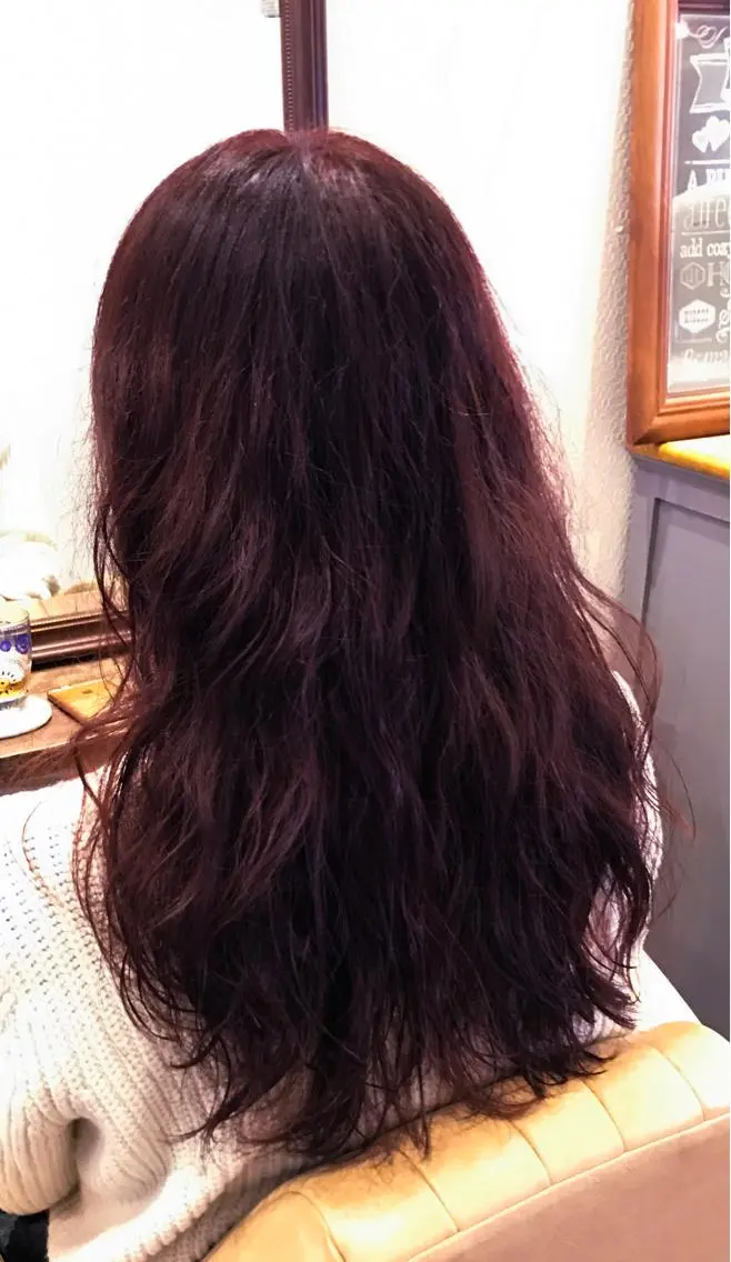 ロング カラー パーマ ブリーチ ブラウンカラー ピンクカラー ピンクブラウン 小森谷 亮太のヘアスタイル