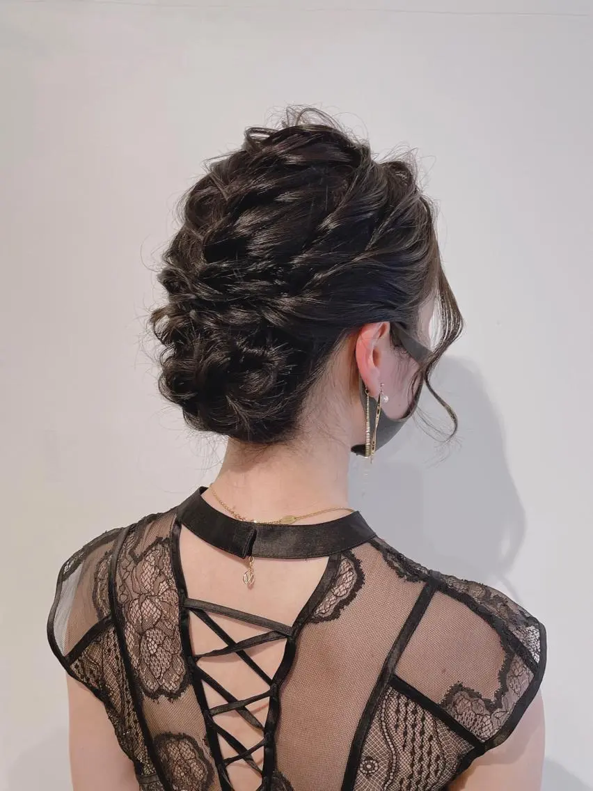 ミディアム ヘアアレンジ ヘアセット ヘアアレンジ にいた かづしげのヘアスタイル