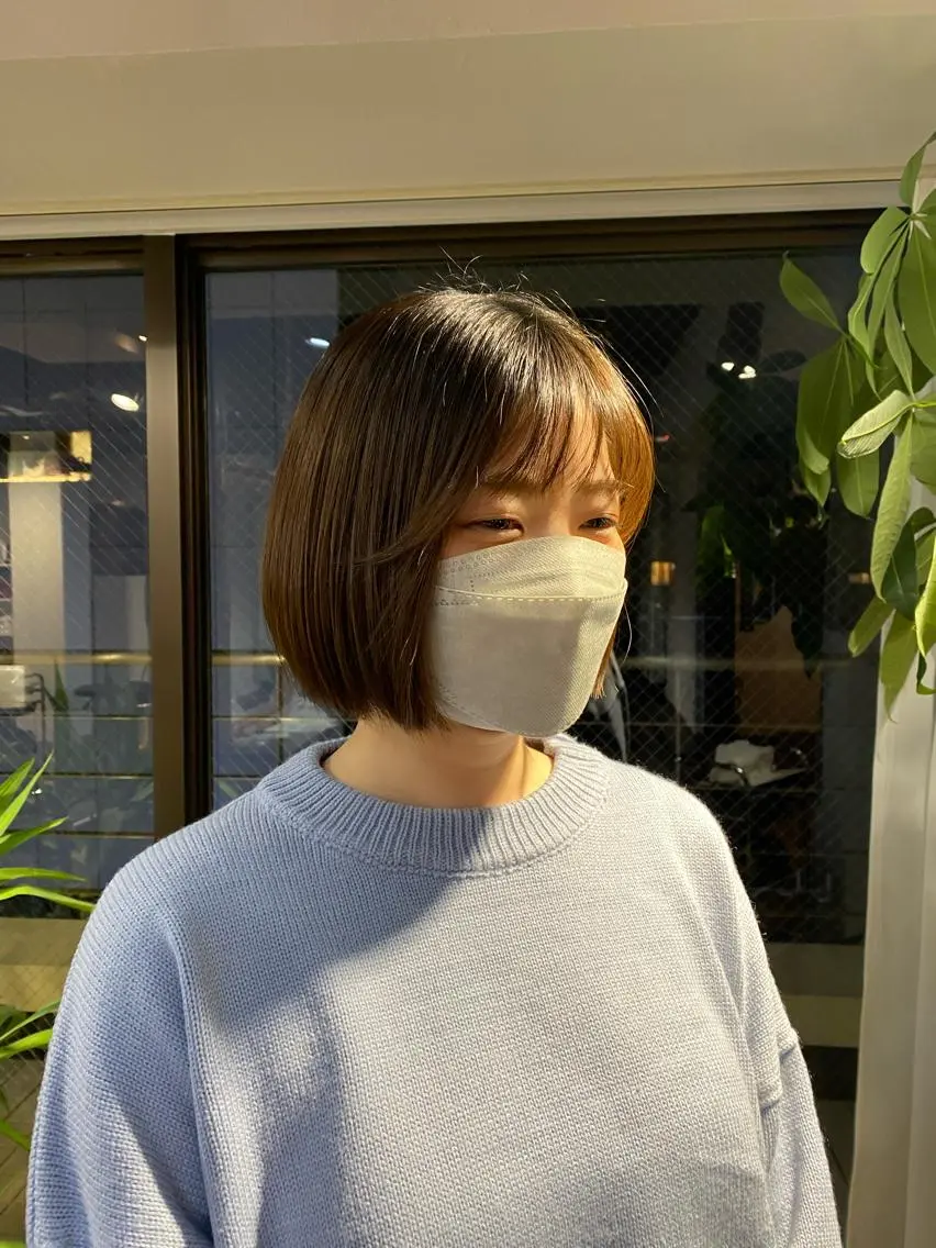 ミディアム カラー ヘアアレンジ ボブ タンバルモリ 韓国風ヘア オルチャンヘア レイヤーカット×髪質 改善🇰🇷シオリのヘアスタイル