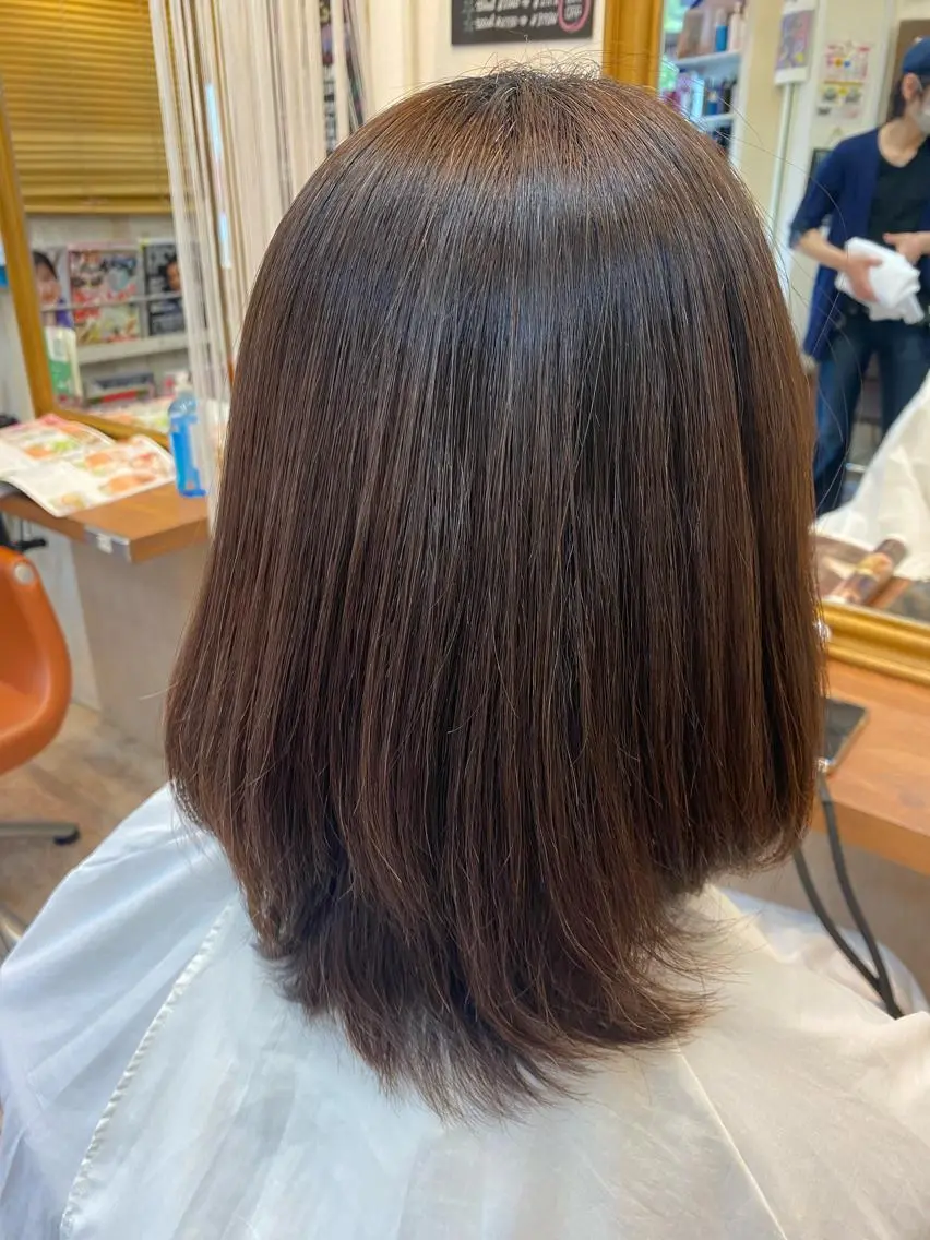 セミロング 縮毛矯正 佐藤 圭のヘアスタイル