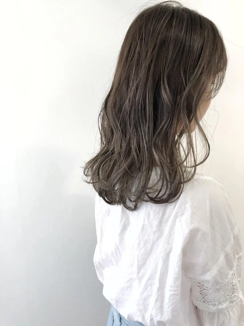 ミディアム アッシュ アッシュグレー アッシュグレージュ ボブ/縮毛矯正 🌟梅田盛一🌟のヘアスタイル