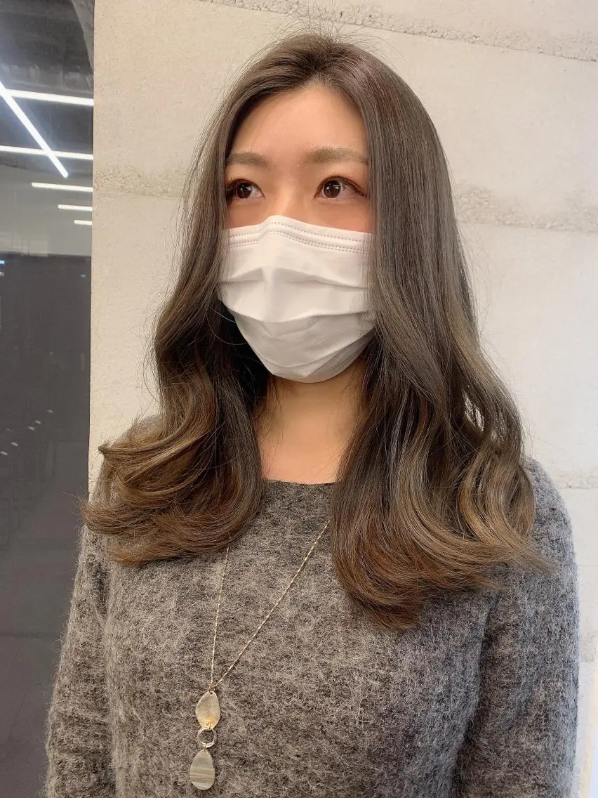 ミディアム カラー 透明感カラー✂︎ /縮毛矯正/YUKAのヘアスタイル