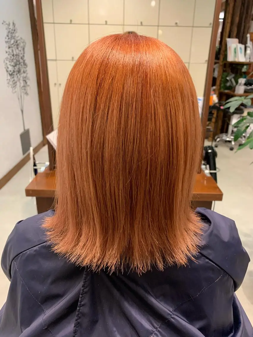 ミディアム カラー オレンジ 🥀濱野 七海🥀のヘアスタイル