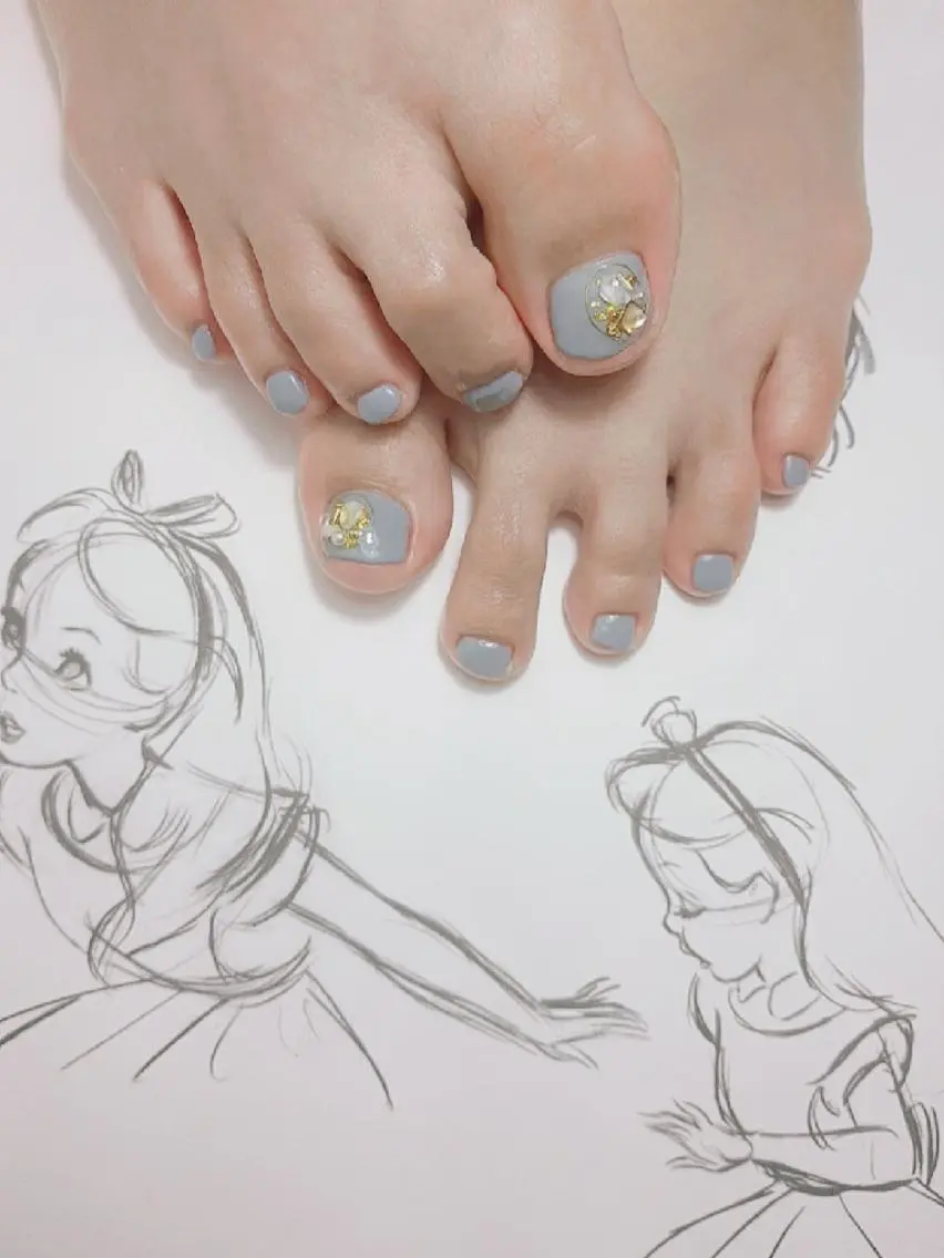 ネイル フットネイル ワンカラーネイル owlnail /持込みデザイン専門のネイルデザイン
