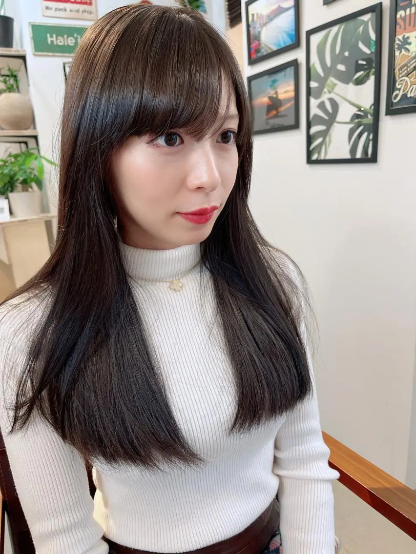ロング カラー ラベンダーカラー ラベンダーグレー カット ヘアカラー トリートメント 松川 智行のヘアスタイル