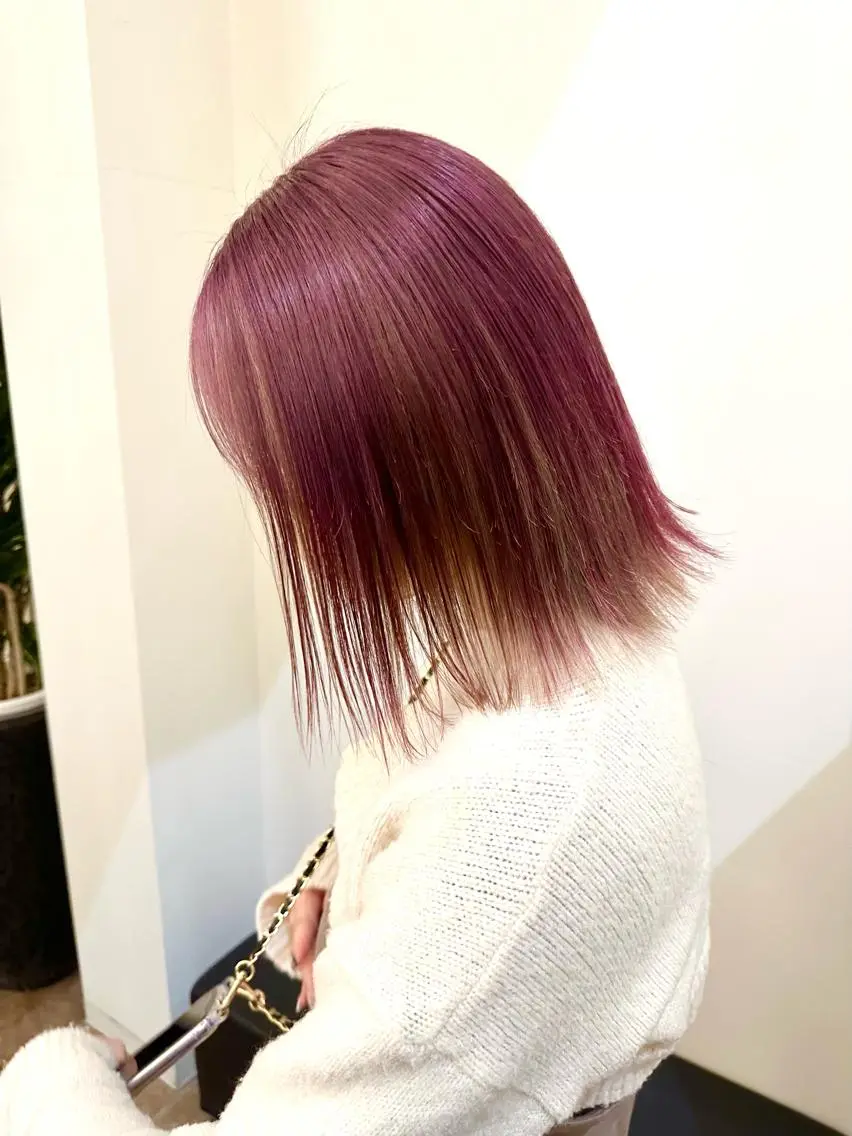 ミディアム カット ヘアカラー トリートメント ダメージレスブリーチ HIROSHIのヘアスタイル