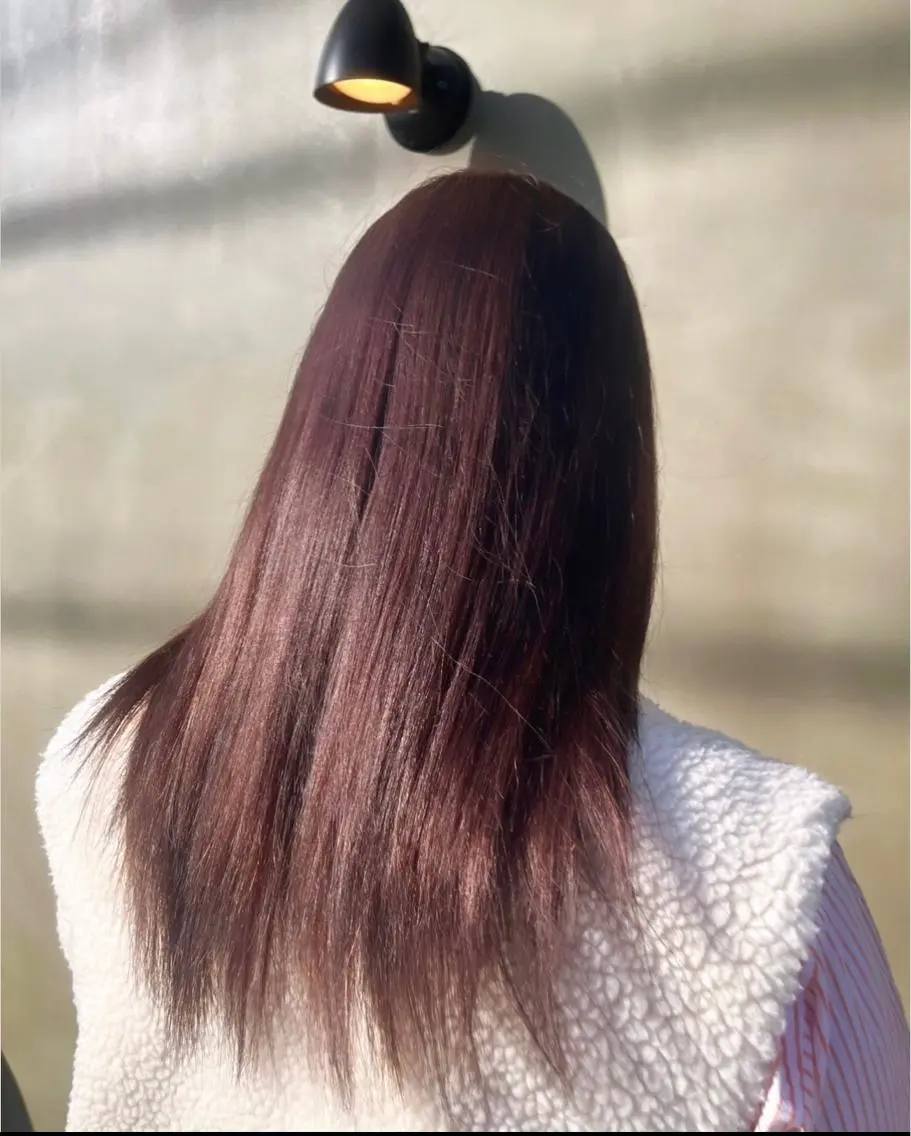 セミロング ピンクブラウン ヘアカラー トリートメント ヘッドスパ 髪質改善🫧 タイキのヘアスタイル