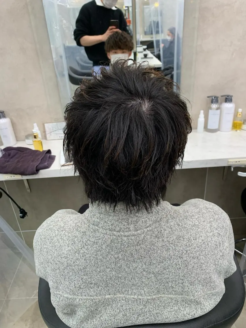 ショート カラー パーマ メンズ メンズパーマ特化 TAIGAのヘアスタイル