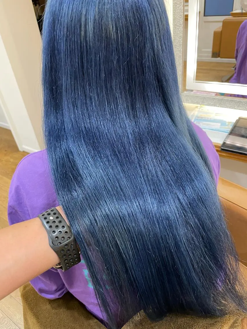 ロング ヘアカラー トリートメント ブリーチ毛矯正.髪質 改善.髪にドラマをのヘアスタイル