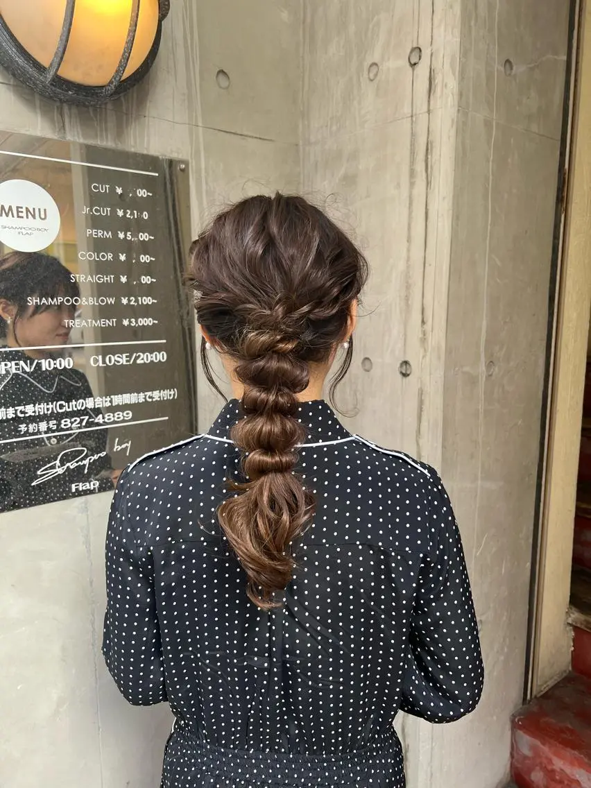 ロング カラー ヘアアレンジ 玉ねぎヘアー 「sumi」 AMIのヘアスタイル