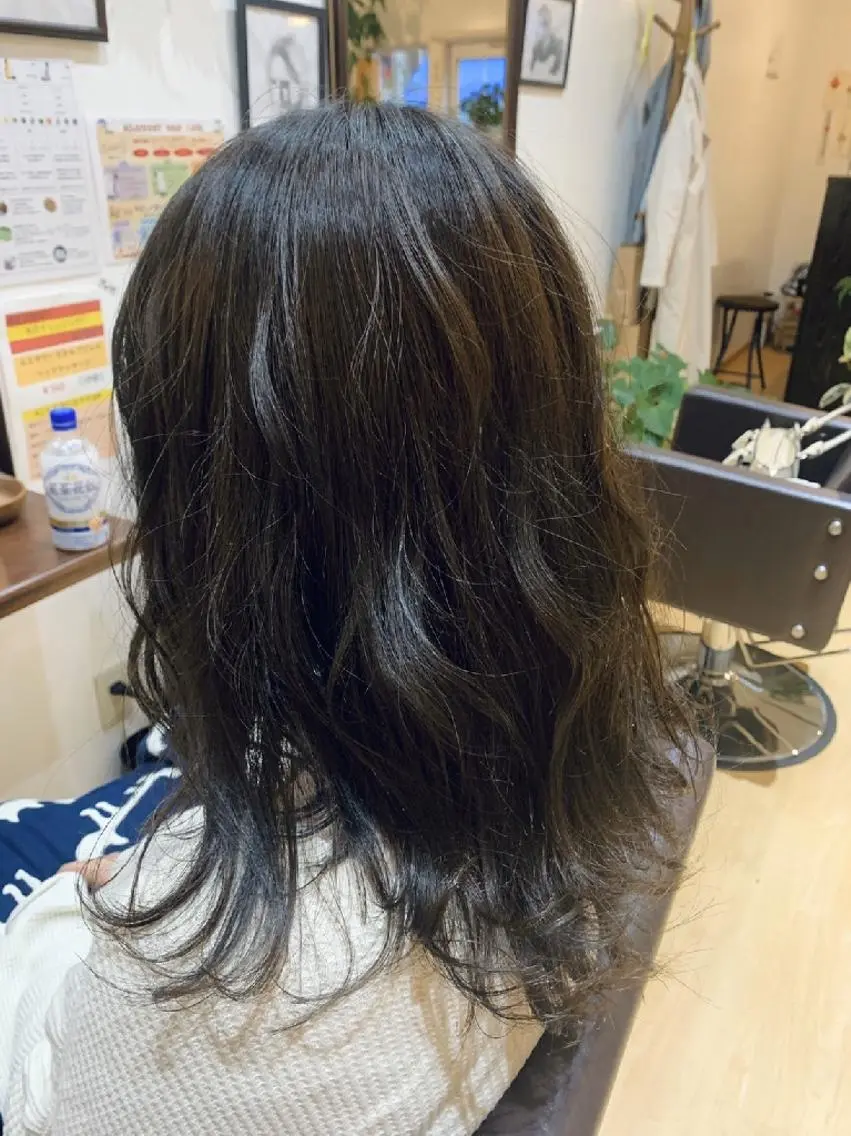 ロング カラー ブルーカラー サトウ シューイチのヘアスタイル