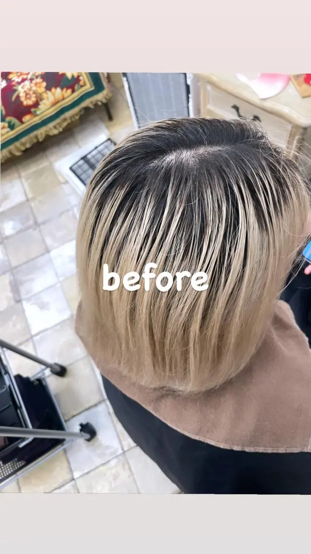 ミディアム カラー ネイル マツエク・マツパ アイブロウ 失敗しないハイトーン ✨ミルクティー/ミワのヘアスタイル