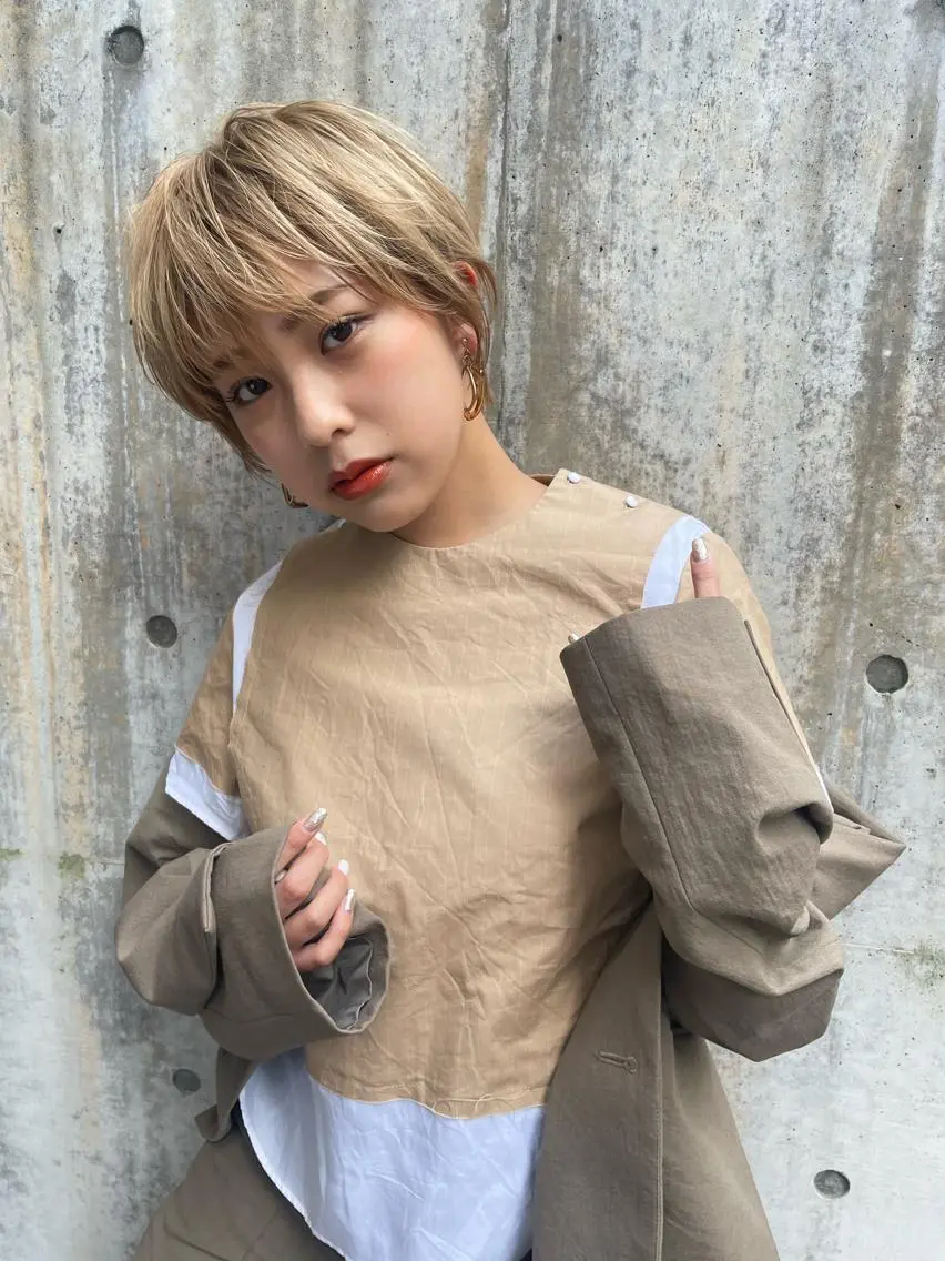 ショート カラー ショートボブ ボブ 外国人風カラー 髪質改善 マニッシュショート ヘアカラー ショート/ボブ/ 心斎橋/宮脇美奈のヘアスタイル