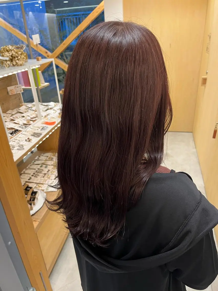ロング カラー ブラウンカラー ピンクカラー ピンクブラウン TEMIL HAIR 《まお》のヘアスタイル