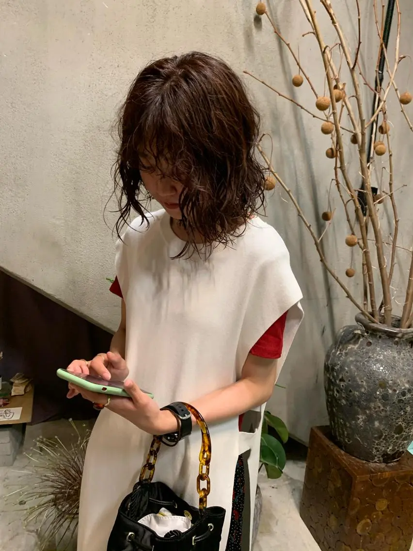 ミディアム パーマ カット パーマ トリートメント メンズカットパーマ/ ブリーチ高柳将太のヘアスタイル