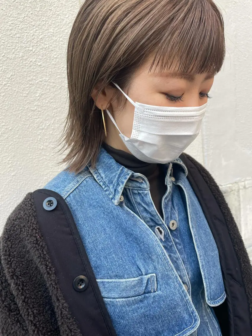ミディアム カット ヘアカラー トリートメント ayane⭐️ボブ・ ショート・パーマのヘアスタイル
