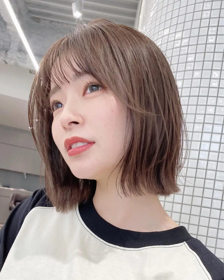 ショート 切りっぱなしボブ ボブ 栗原 瑞稀のヘアスタイル