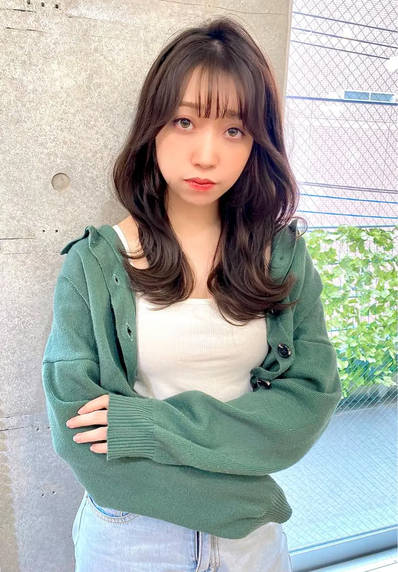セミロング ボブ くびれヘア エギョモリ 韓国風ヘア レイヤーカット 大人可愛いレイヤー 大田のヘアスタイル