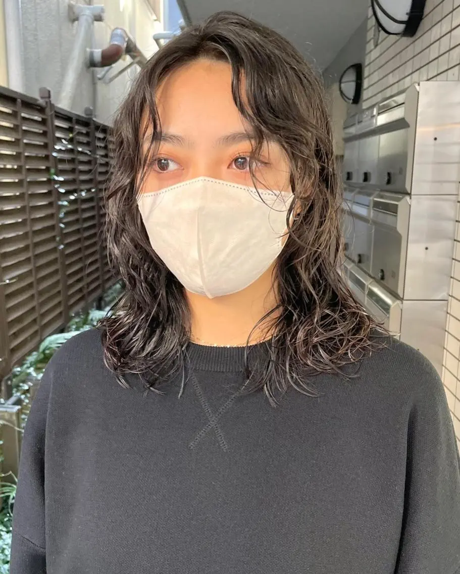 ショート カラー パーマ 切りっぱなしボブ 前下がりボブ ショートボブ 黒髪 ボブ 髪質改善 縮毛矯正/ レイヤー/銀座/本木のヘアスタイル