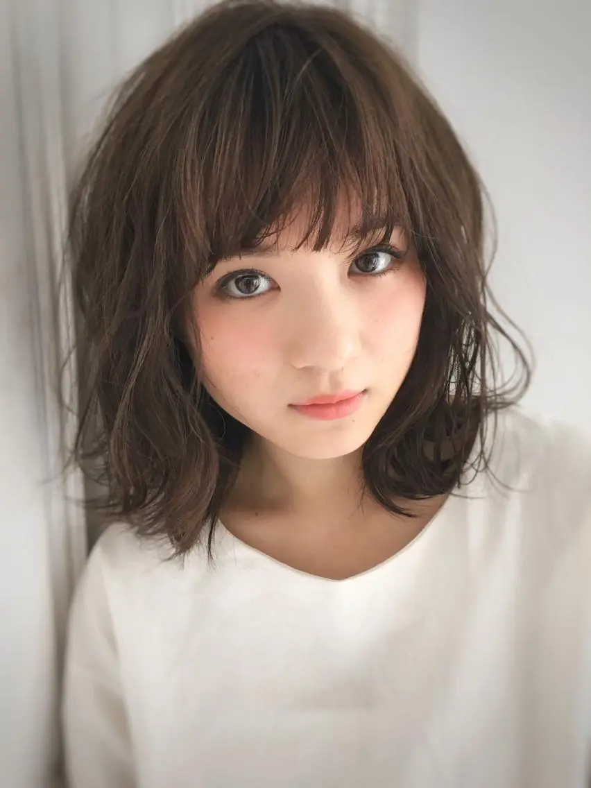 ミディアム カラー ボブ 沖 宜志のヘアスタイル