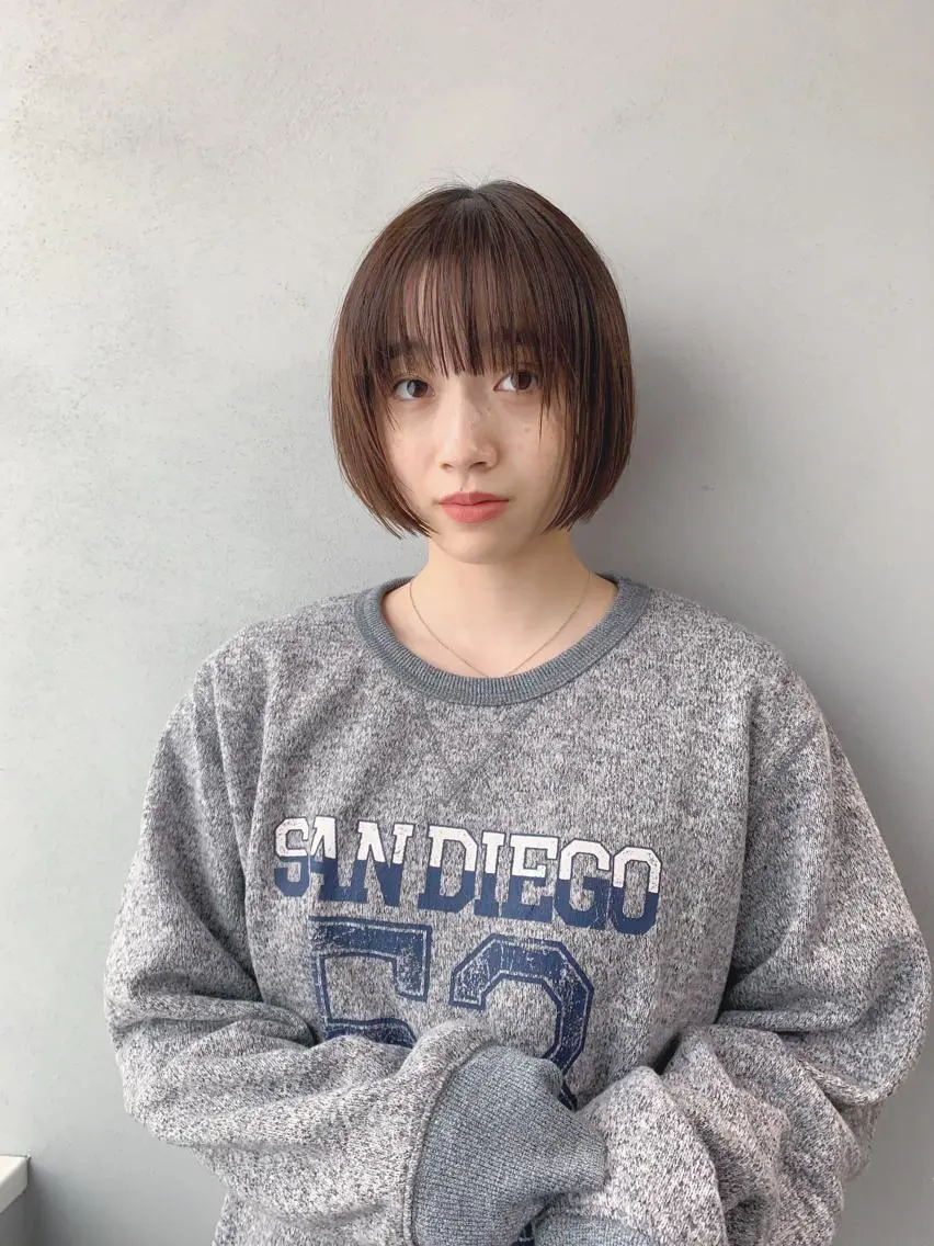 ショート カラー ボブパーマコテ巻き風 パーマNo1深江秀平のヘアスタイル